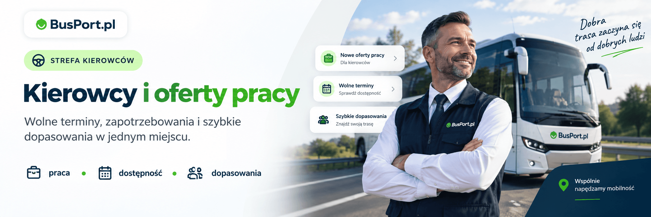 Strefa kierowców BusPort.pl — kierowcy, oferty pracy i dostępność